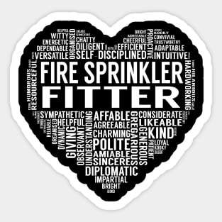 Fire Sprinkler Fitter Heart Sticker